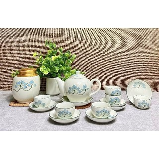 set ấm chén vẽ tay Bát Tràng, ấm chén decor rẻ