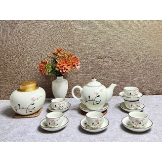 set ấm chén vẽ tay Bát Tràng, ấm chén decor rẻ