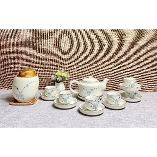set ấm chén vẽ tay Bát Tràng, ấm chén decor rẻ