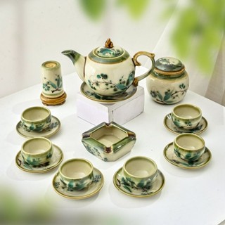 set ấm chén vẽ tay Bát Tràng, ấm chén decor rẻ