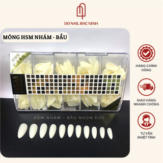 Móng úp HSM nhám sẵn phom bầu hàng chuẩn, móng xịn không gãy không vỡ  - hộp 500 móng
