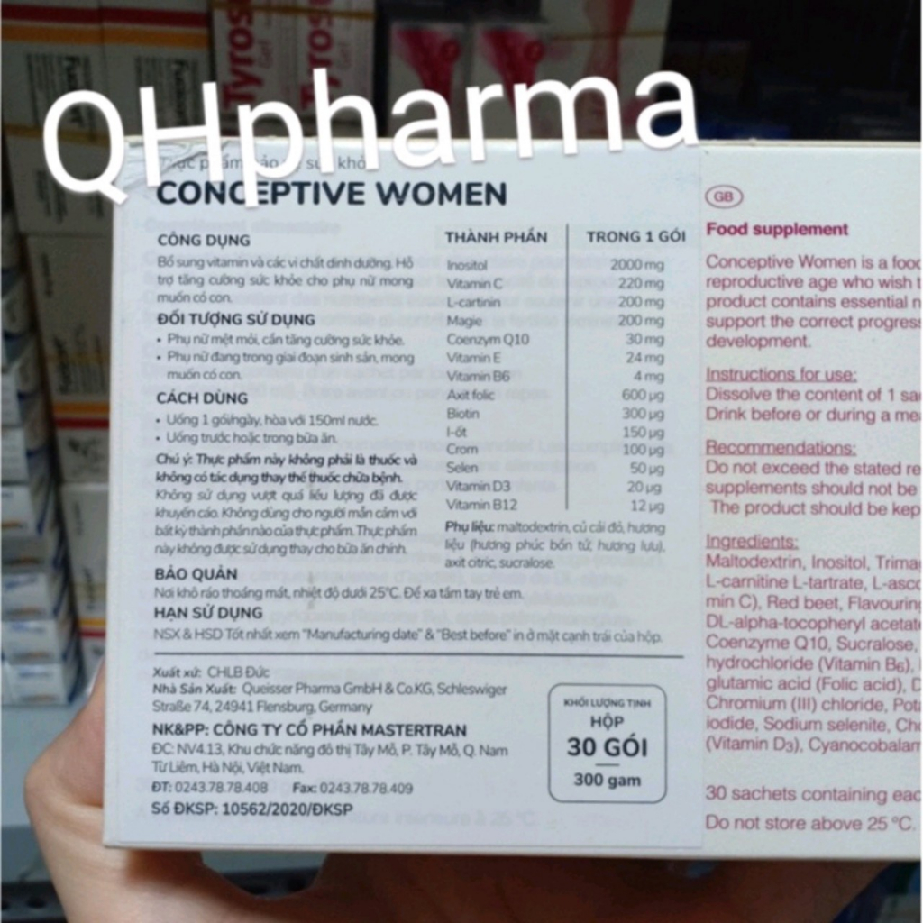 CONCEPTIVE WOMEN hộp 30 gói giúp tăng cường khả năng sinh sản nữ giới