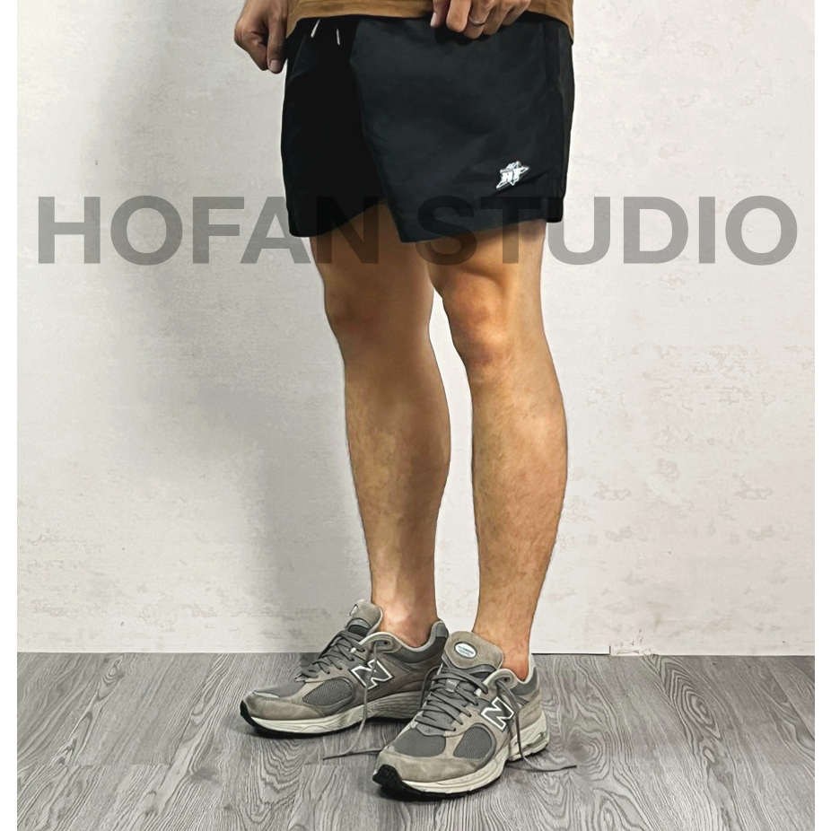 Quần short dù gió thể thao HOFAN LOGO BASIC form trên đầu gối siêu nhẹ thoải mái chống nước có lót lưới