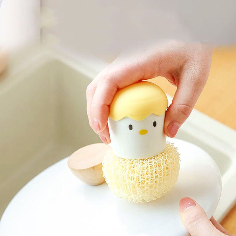 Miếng rửa chén bát, dụng cụ rửa chén bát, cọ xoong nồi hình dáng vỏ trứng con gà dễ thương