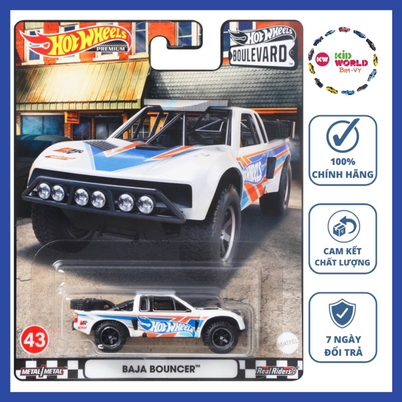 Xe mô hình Hot Wheels Premium Boulevard Series Baja Bouncer HCR08, bánh cao su.