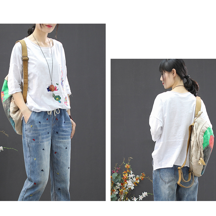 Quần baggy nữ KAMAKAdenim thêu tam giác nhỏ NU2451