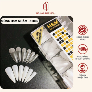 Móng úp HSM nhám sẵn phom nhọn hàng chuẩn, móng xịn không gãy không vỡ  - hộp 500 móng