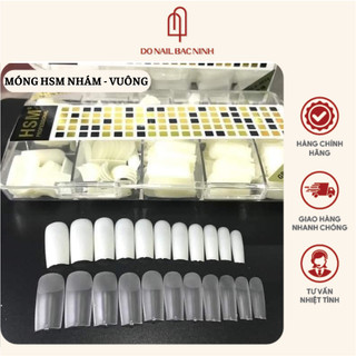 Móng úp HSM nhám sẵn phom vuông hàng chuẩn, móng xịn không gãy không vỡ  - hộp 500 móng