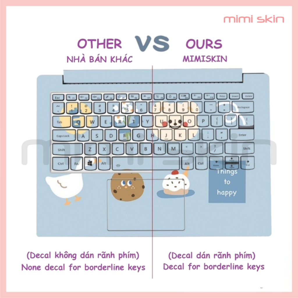 Sticker dán laptop Cô gái dễ thương được cắt sẵn cho các loại laptop hiệu MIMISKIN