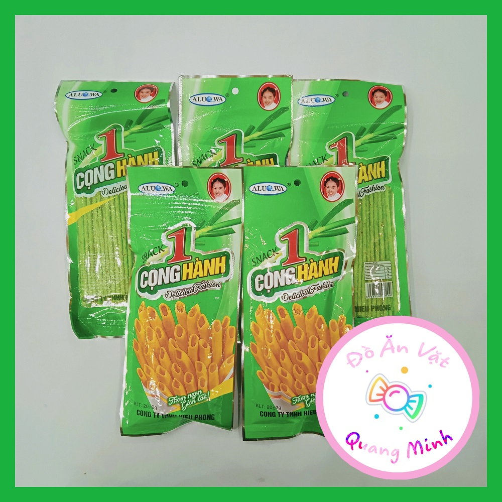 5 gói snack 1 cọng hành Aluowa thơm ngon hấp dẫn, đồ ăn vặt giá rẻ,đồ ăn vặt cổng trường hot nhất