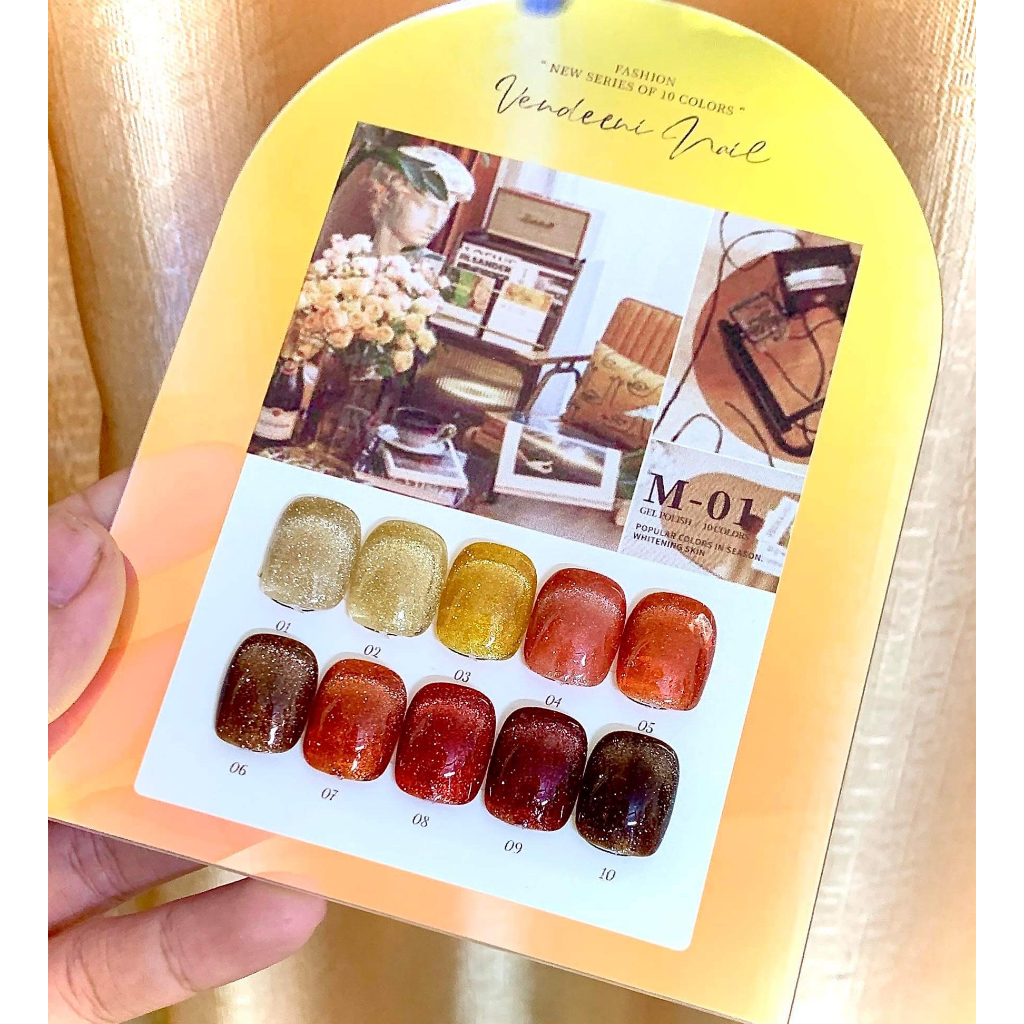 Set sơn mắt mèo Vendeeni 10 màu tặng kèm bảng màu