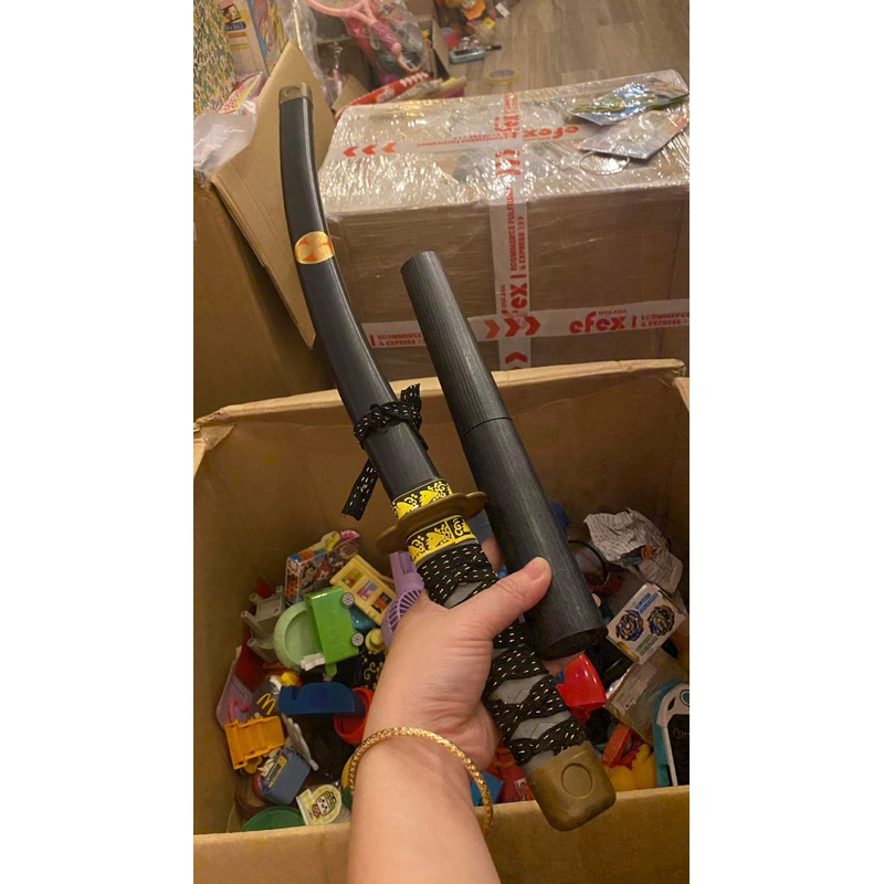 Mô hình kiếm nhựa/điện tử katana bokken gỗ, có âm thanh manga Nhật