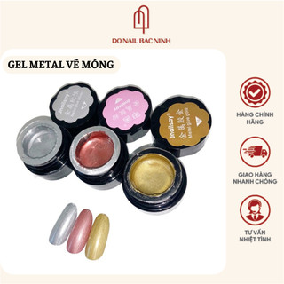 Gel metal vẽ móng siêu sáng, gel metan nail vàng bạc