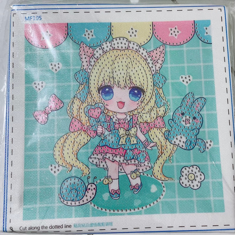 Tranh đính đá Công Chúa mini giành cho bé gái size 18x18 Kèm Khung,đầy đủ dụng cụ đính đá