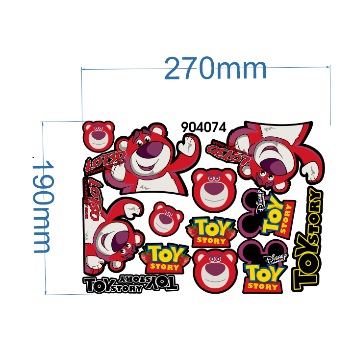Tem Sticker , Logo gấu dâu NHỎ... Tem 3 lớp cao cấp chống phai màu
