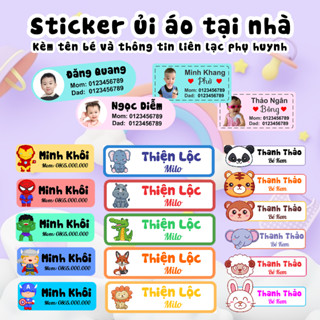 Logo In Tên Bé Theo Yêu Cầu, Sticker ủi áo in hình bé, Sticker tự ủi tại nhà, An toàn, dễ sử dụng