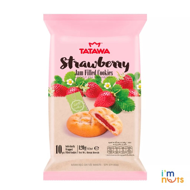 Bánh quy có nhân Malaysia Tatawa gói 120g