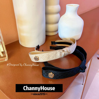 Channyhouse_Bờm/Cài tóc nó trần trám dập logo hãng mix hoa trà cao cấp