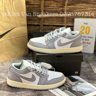 Giày Thể Thao JD1 Low Vintage Grey Giày Jordan 1 Xám Trắng Mới 2022 Lai Au