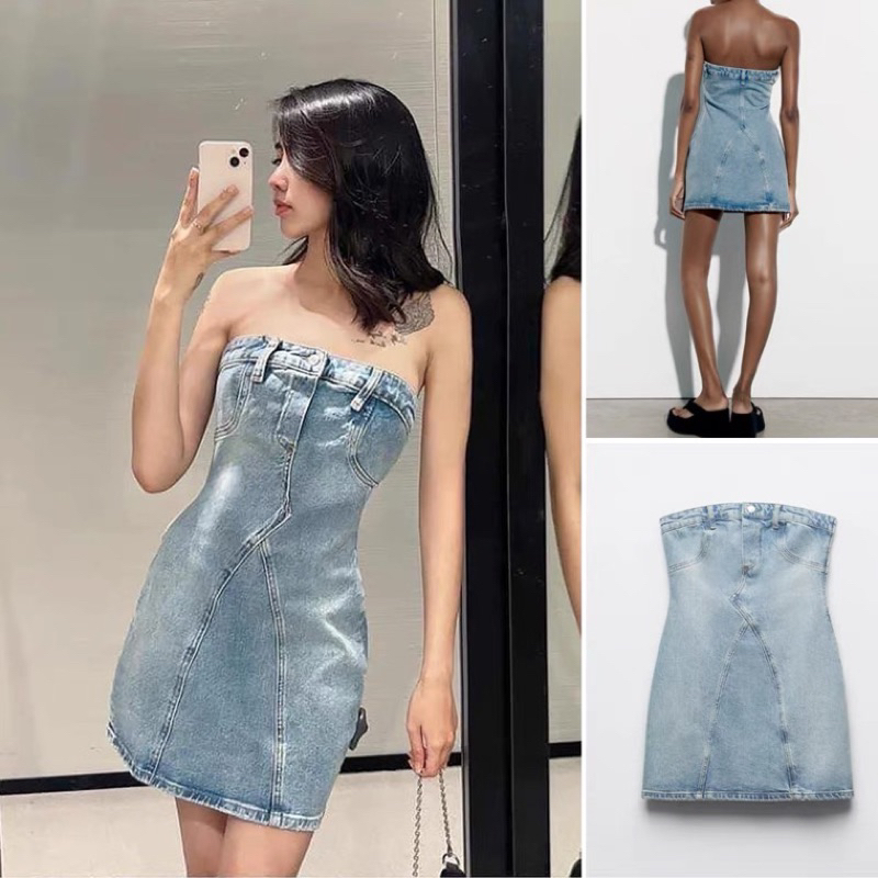 Đầm quây denim