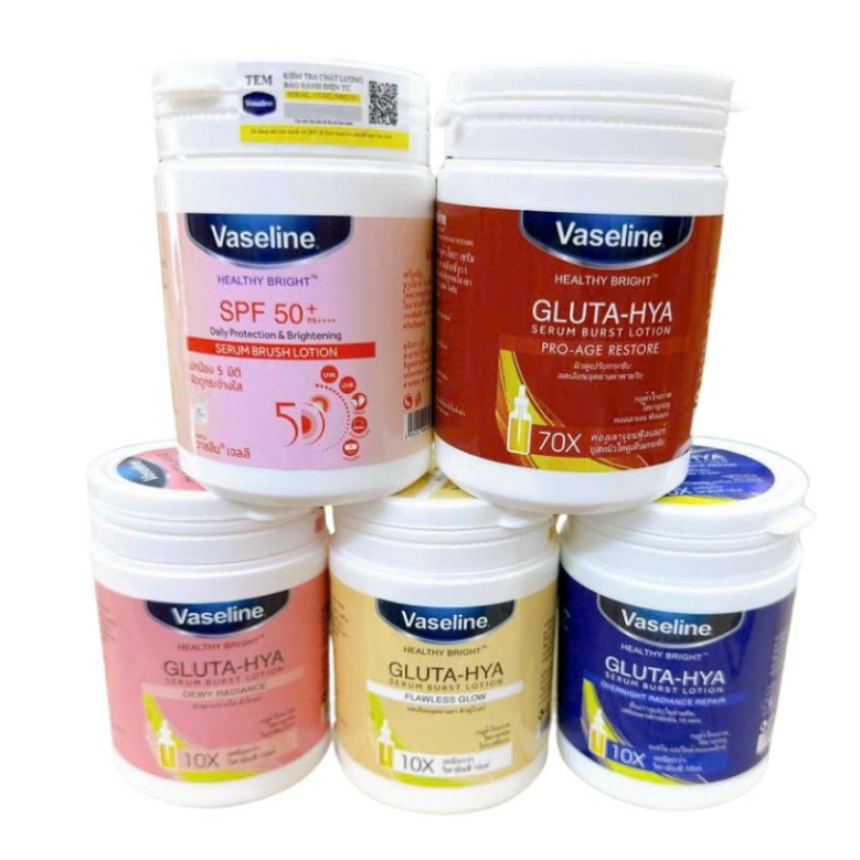 Sữa Dưỡng Thể Vaseline 10X Trắng Da, Mờ Thâm Đều Màu Da Vaseline Healthy Bright Gluta-Hya Serum Burst Lotion 330ml
