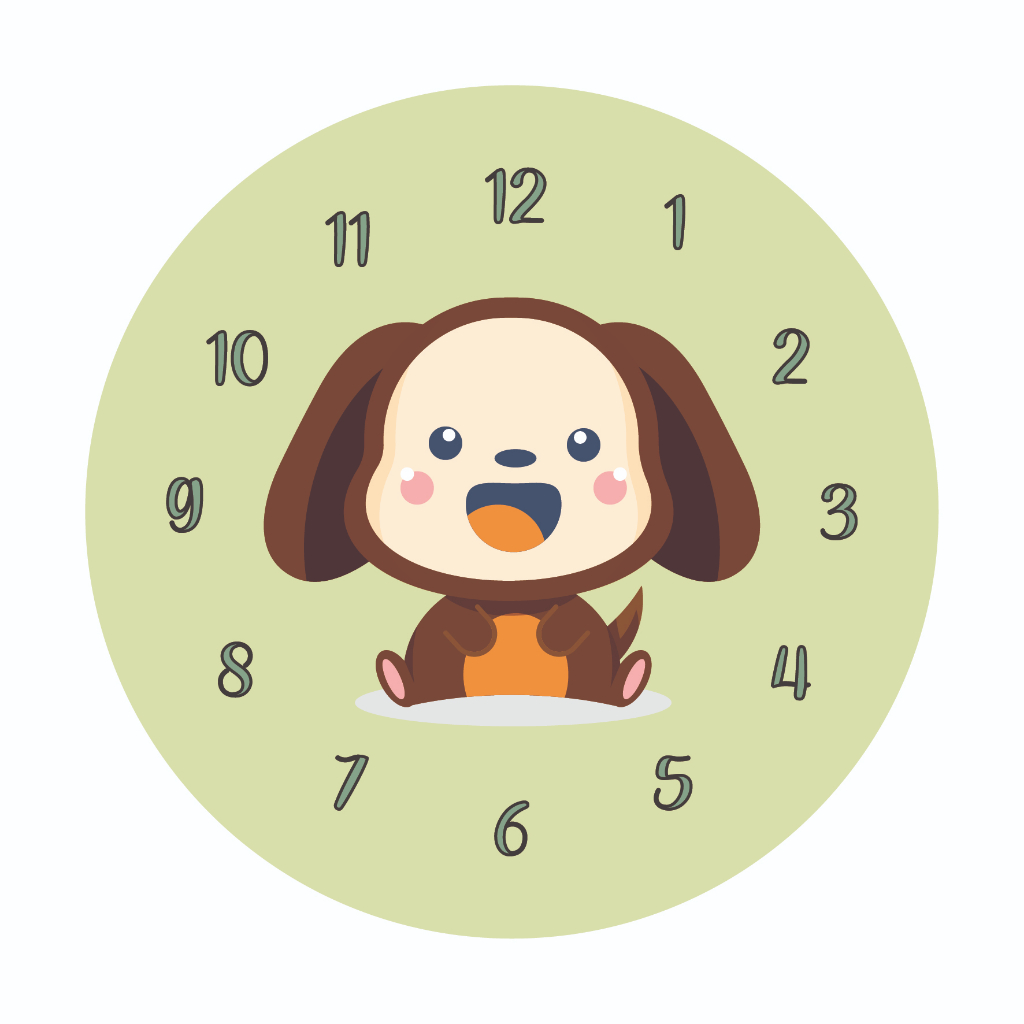 Đồng Hồ Treo Tường Dành Cho Bé Hình Động Vật Cute GẠO DECOR 25cm