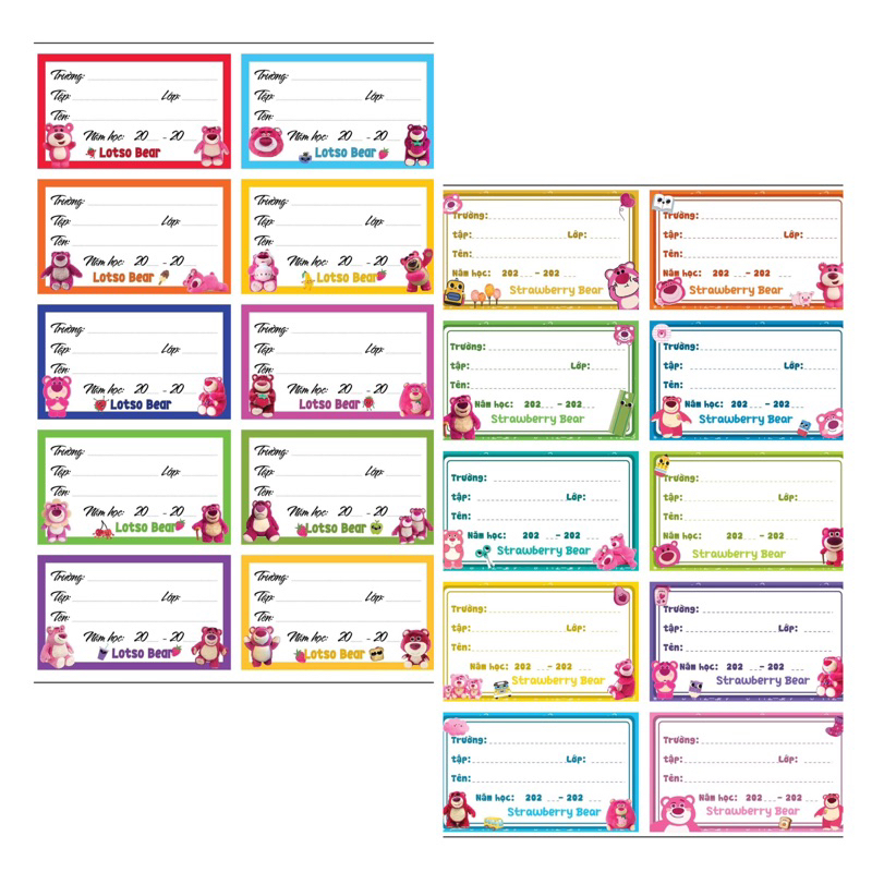 Xấp 50 Giấy Nhãn Trơn, Nhãn Thú Dễ Thương - Nhãn Dán Tập Giá Rẻ