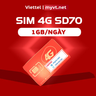 Sim mạng Viettel SD70 - 1GB tốc độ cao/ngày