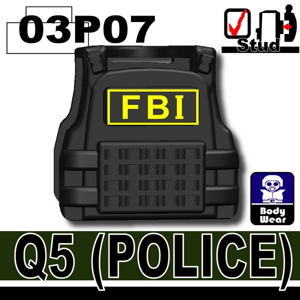 Phụ kiện Minifigcat - Black_Tactical Vest-FBI