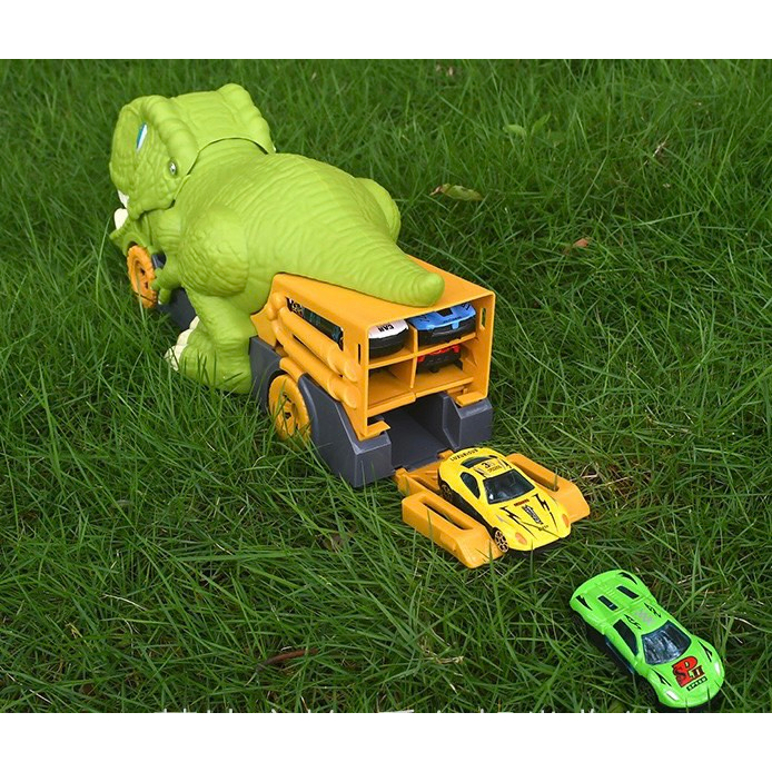 Đồ chơi thông minh SBC - xe khủng long nuốt ô tô nhựa cho bé - 6 xe nhỏ