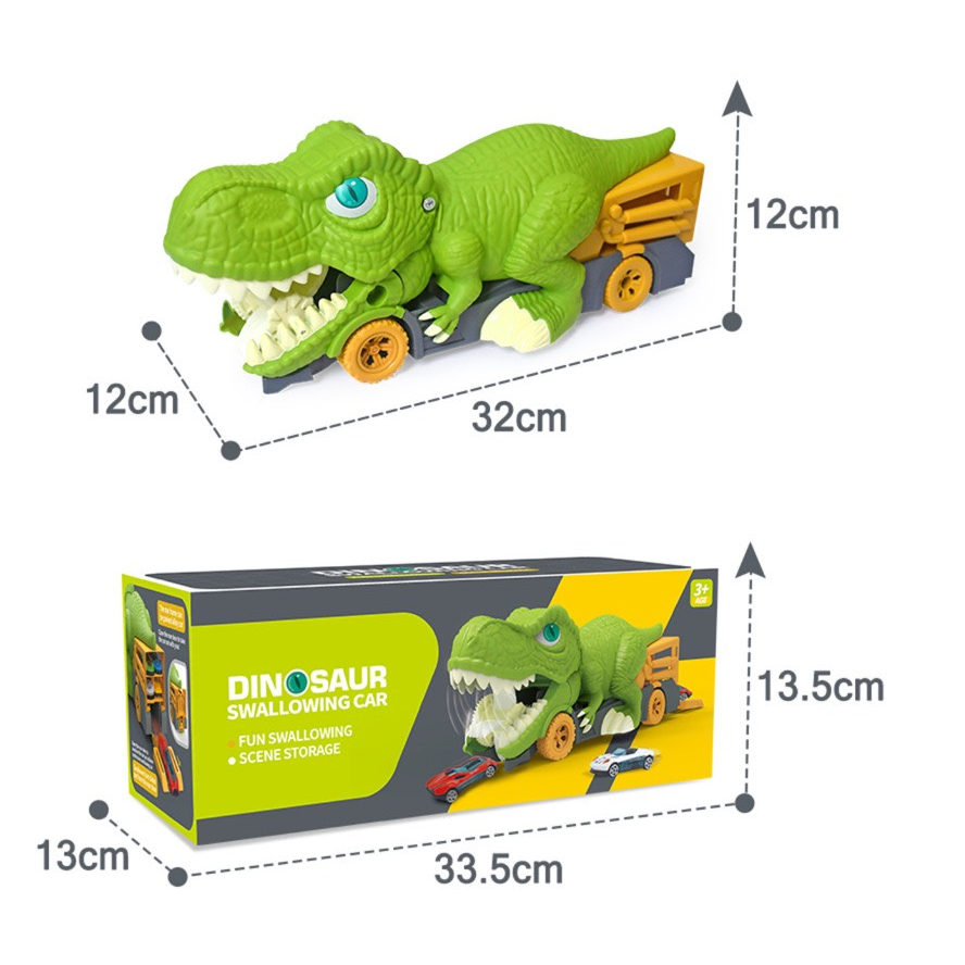 Đồ chơi thông minh SBC - xe khủng long nuốt ô tô nhựa cho bé - 6 xe nhỏ