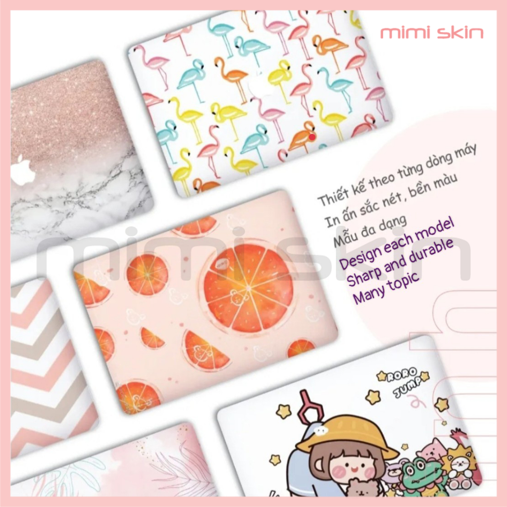 Skin laptop Dâu đỏ cắt theo từng đời máy asus, hp, dell, macbook, acer, lenovo hiệu MIMISKIN