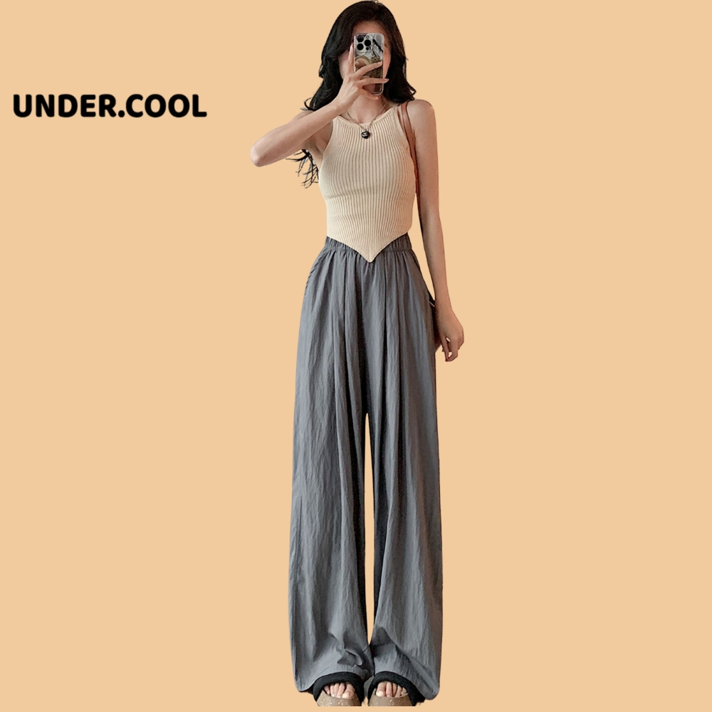 Quần đũi cạp chun ống rộng nhiều màu UNDERCOOL Culottes chất linen ống suông rộng