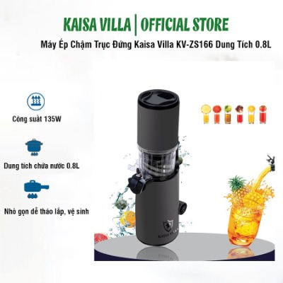 Máy Ép Chậm Trục Đứng Kaisa Villa KV-ZS166 Dung Tích Ca Chứa Nước 0.8L, Công Suất 135W Bảo Hành 24 Tháng