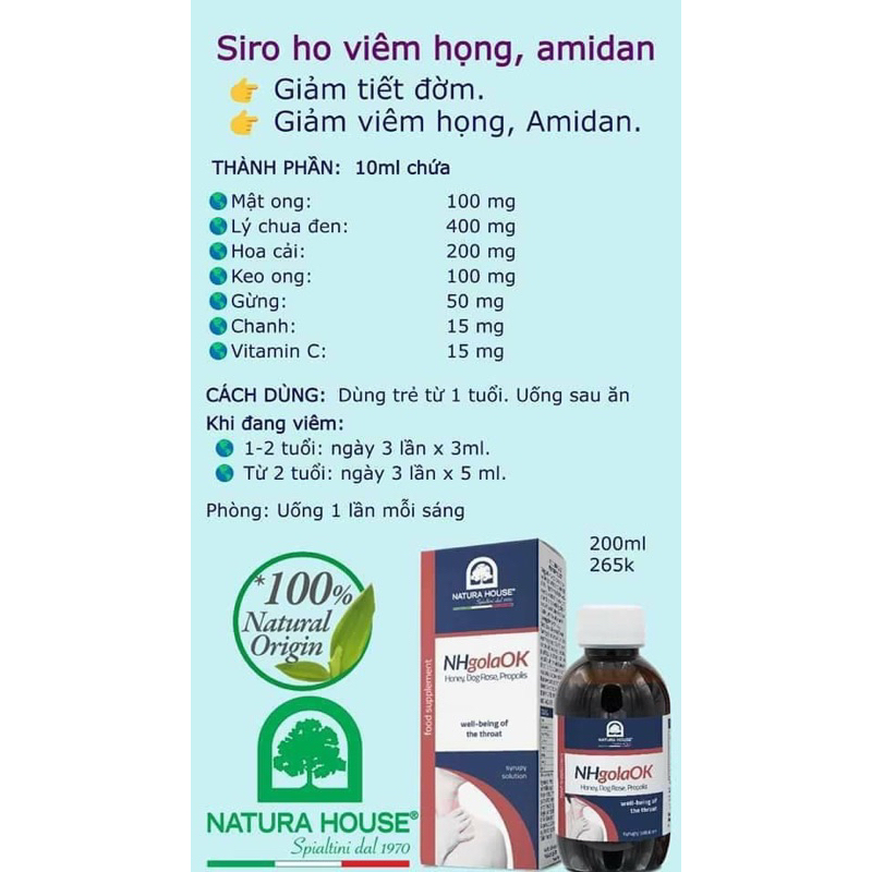 Siro Ho NHgolaOK  200ml