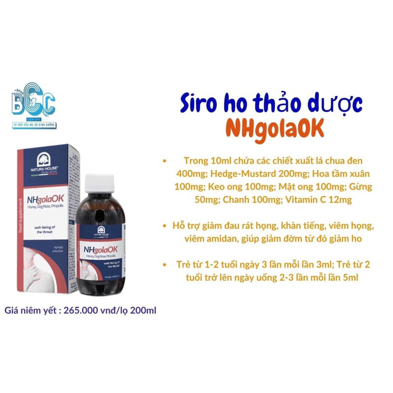 Siro Ho NHgolaOK  200ml
