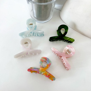 Kẹp tóc dáng xoắn màu sắc pastel Modleaf Sora lovely pin Hàn Quốc