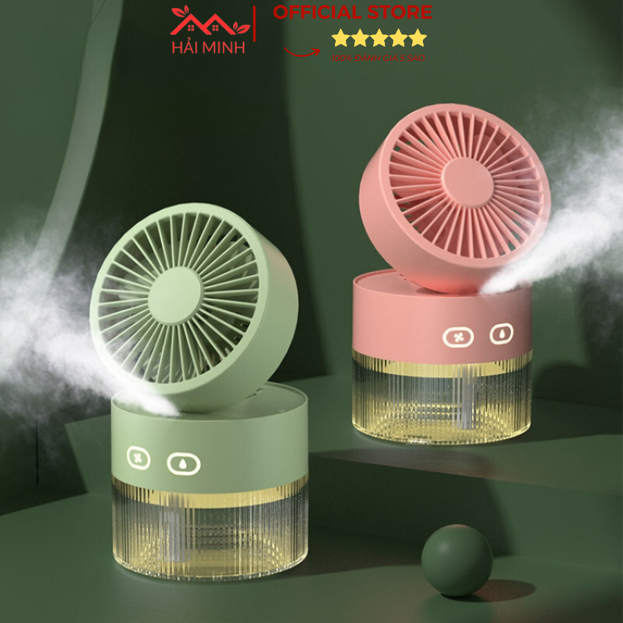 Quạt phun sương mini cắm sạc type-c để bàn,dung tích 350ml,xoay 120 độ,có đèn led,3 tốc độ gió,bảo hành lỗi 1 đổi 1