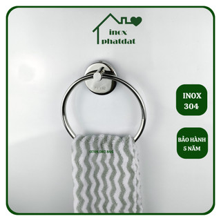 Vòng treo khăn tắm hình tròn Inox 304 PHÁT ĐẠT không rỉ sét máng khăn nhà tắm cao cấp, giá móc khăn mặt (SP038A)