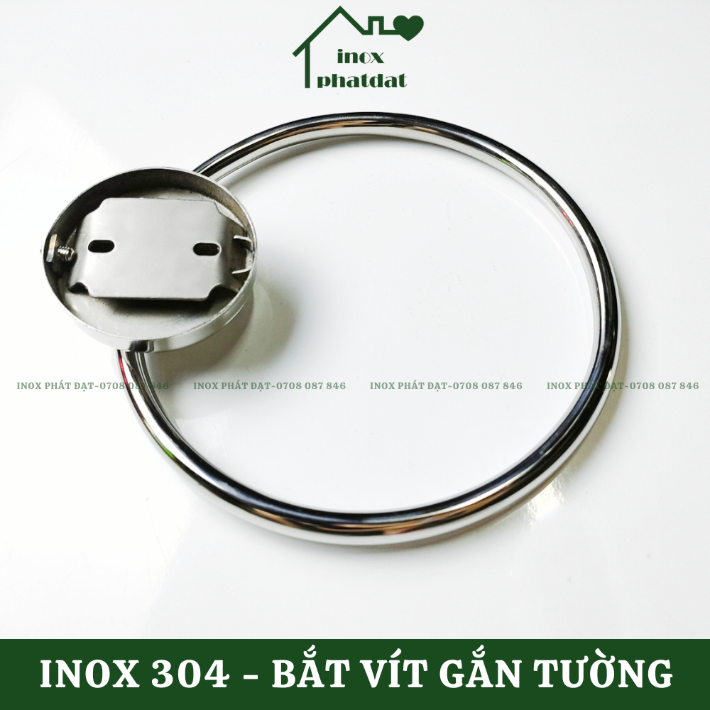 Vòng treo khăn tắm hình tròn Inox 304 PHÁT ĐẠT không rỉ sét máng khăn nhà tắm cao cấp, giá móc khăn mặt