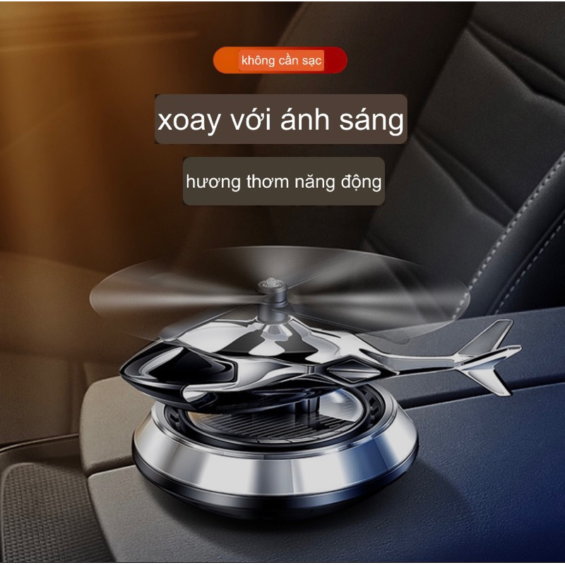Nước hoa ô tô năng lượng mặt trời hình máy bay trực thăng, khử mùi, khuyếch tán hương thơm