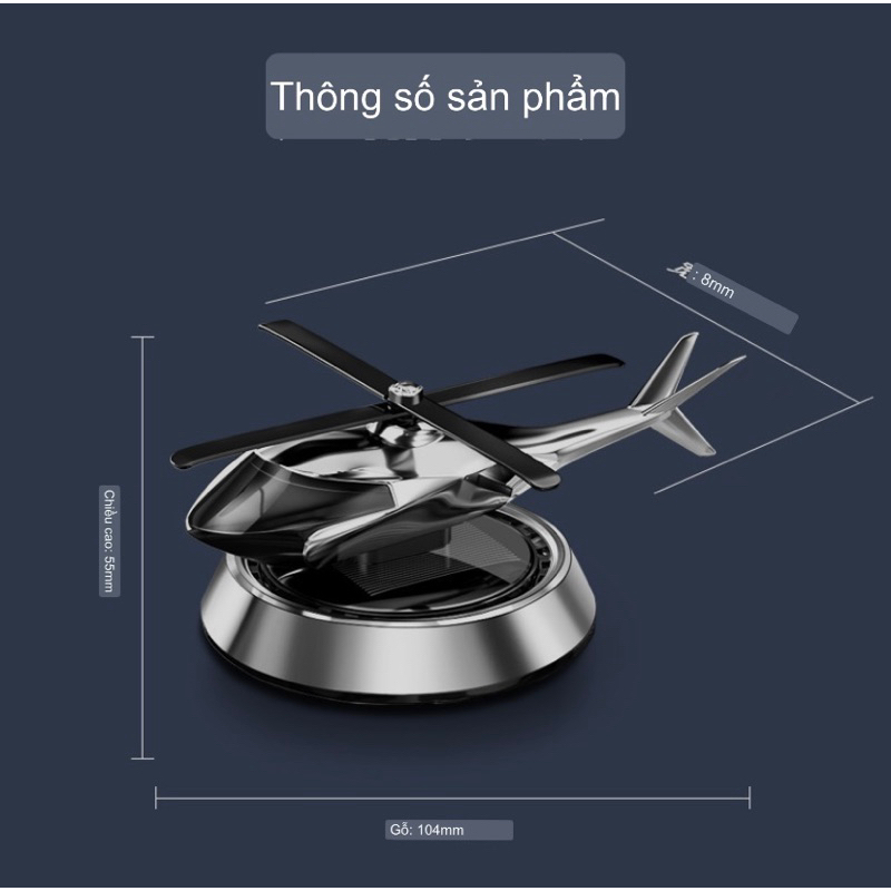 Nước hoa ô tô năng lượng mặt trời hình máy bay trực thăng, khử mùi, khuyếch tán hương thơm