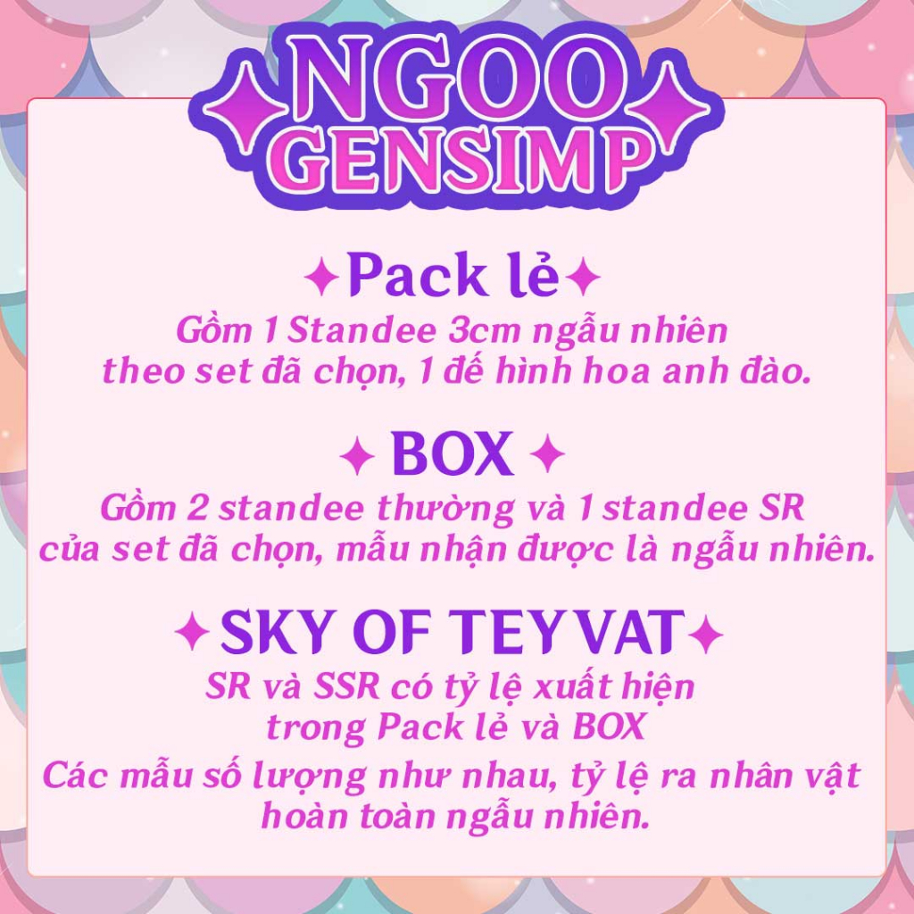 GACHA Mini standee/ tượng mica Genshin Impact nhỏ nhắn xinh xắn