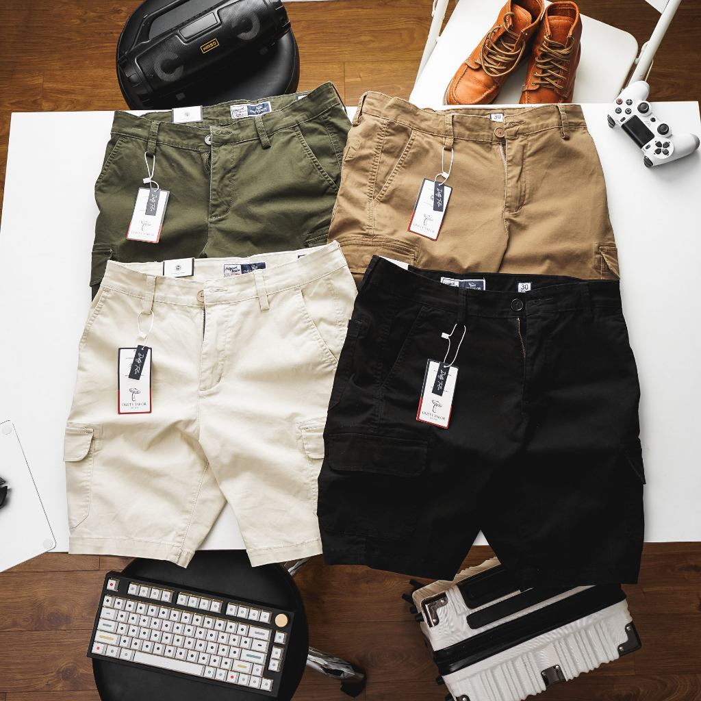 Quần short kaki túi hộp Dusty Tailor, thiết kế đặc biệt và bụi bặm, vải kaki cotton thun co giãn 4 chiều, form slimfit