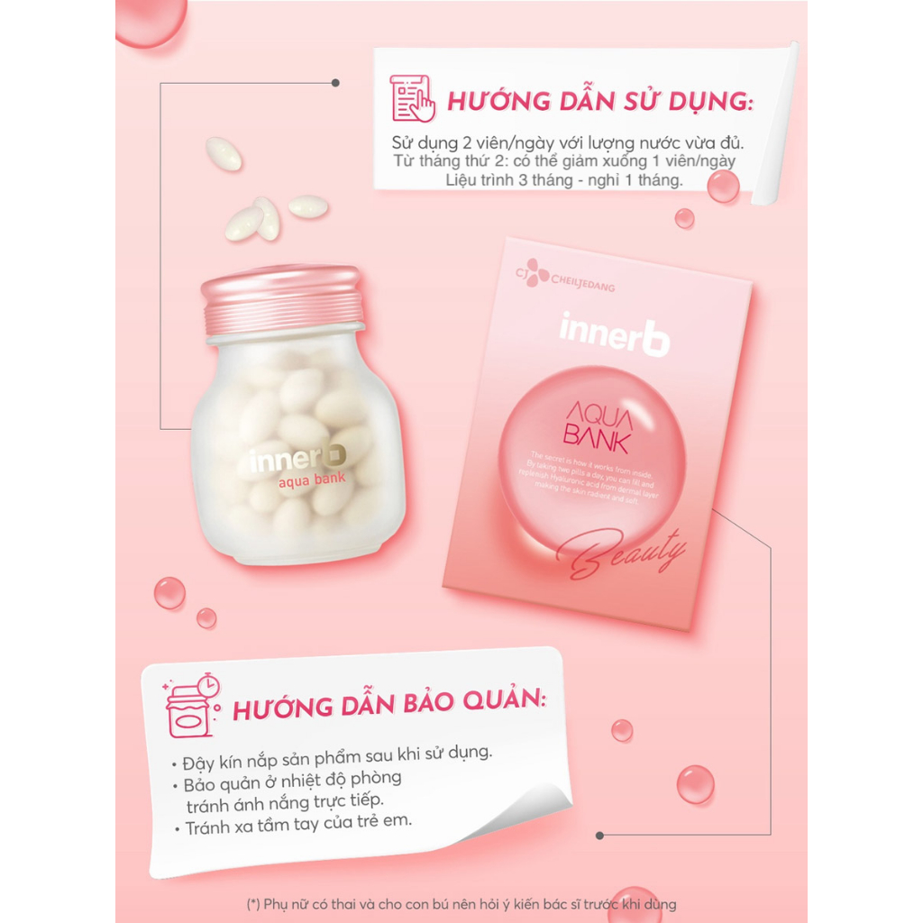 Cấp nước InnerB Aqua Bank nắp hồng