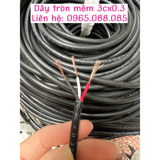 [ 5 mét ] Dây diện tròn 3 lõi 0.3 0.5 0.75 - lõi đồng đỏ 3x0.3 3x0.5 3x0.75 - Dây điện 3pha
