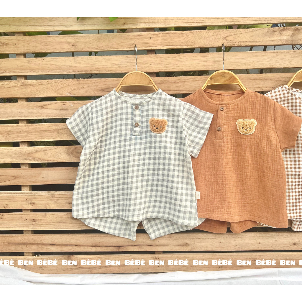 Bộ muslin dễ thương cho bé