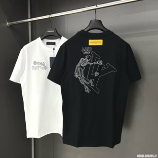 Áo thun LV Nam nữ, áo phông in LV 185A chất liệu cotton 2 chiều thoáng mát thấm hút mồ hôi