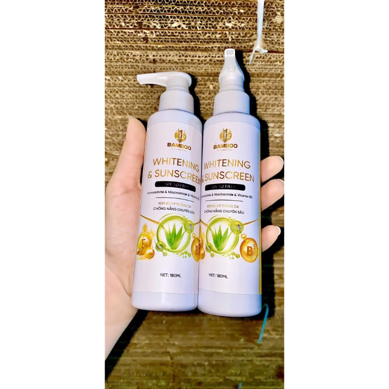 Kem chống nắng body làm trắng da Bamboo