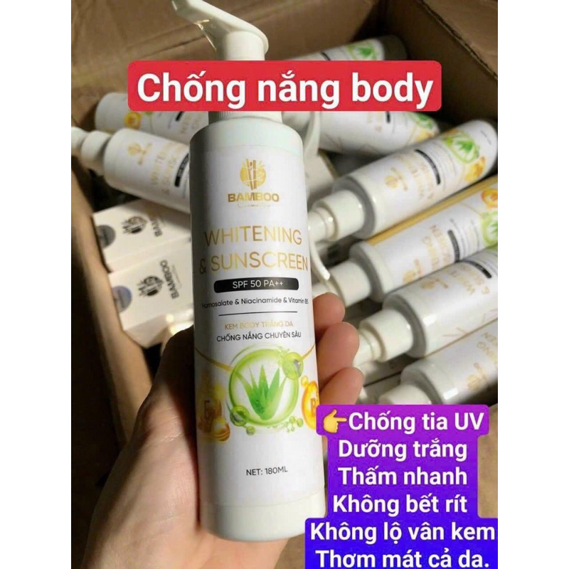 Kem chống nắng body làm trắng da Bamboo